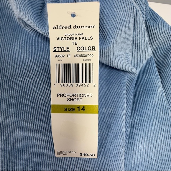 NEW Alfred Dunner Corduroy Pants 14P Comfort Elastic Waist Short Wedgewood Blue - Picture 11 of 11